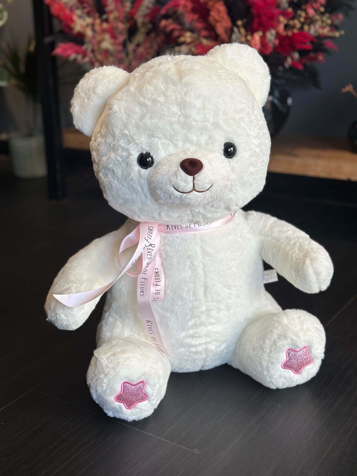 Big White Teddy Bear 45 cm — Teddy & Gifts by Casablanca Flower Delivery