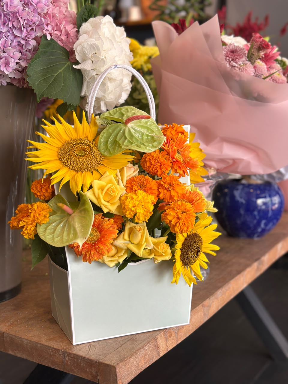 Sunny Flower Bag — Flower Bags by Casablanca Flower Delivery