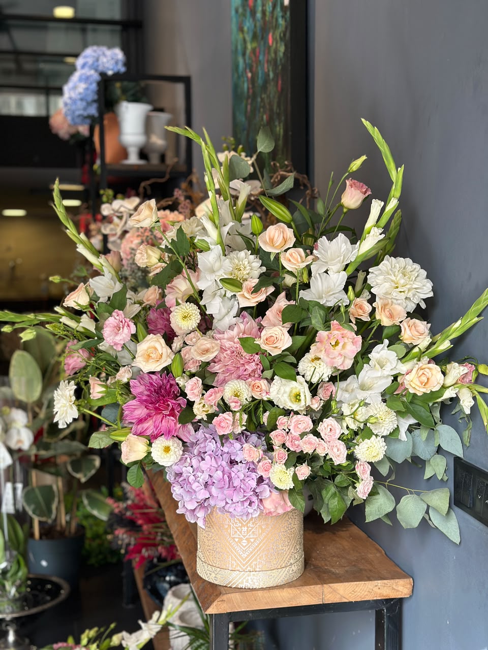 Engagement Arrangement in Moroccan Box — Arrangements by Casablanca Flower Delivery